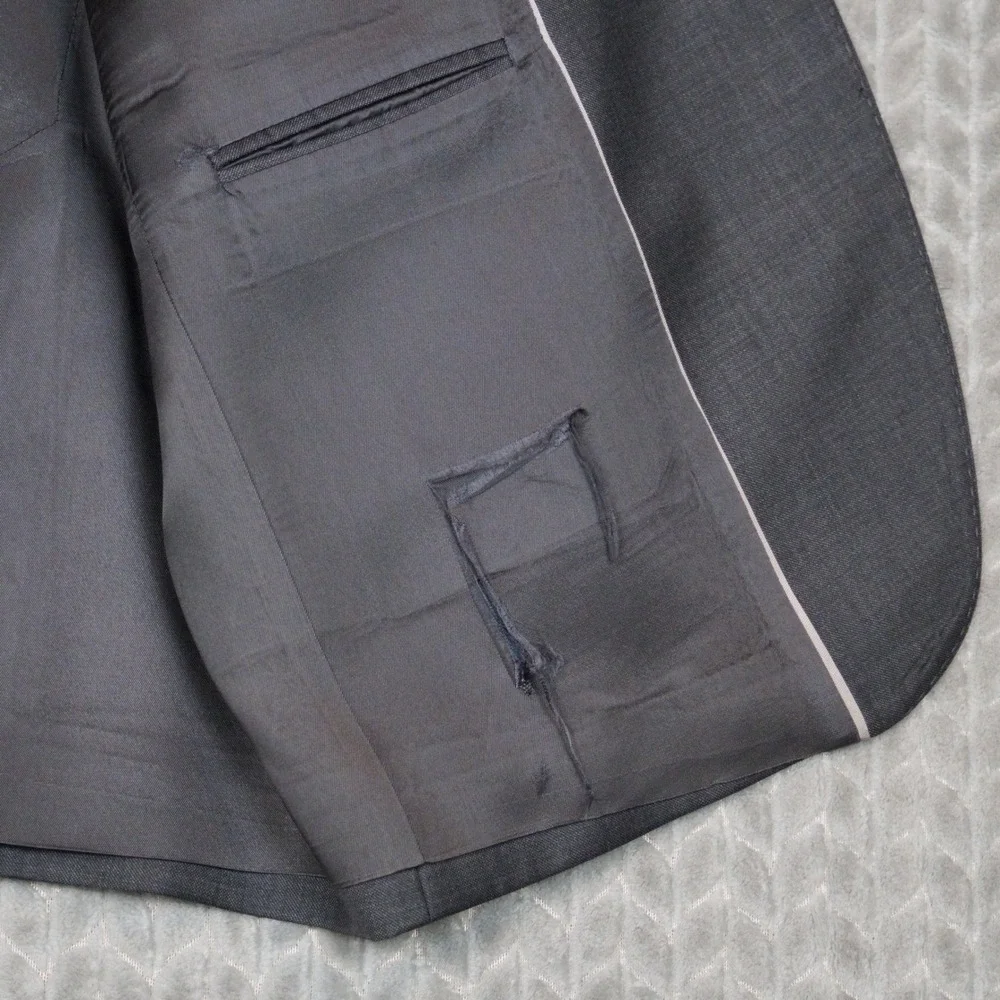 Ermenegildo Zegna Blazer Mens 42R Gray Trofeo Wool Saks Italy